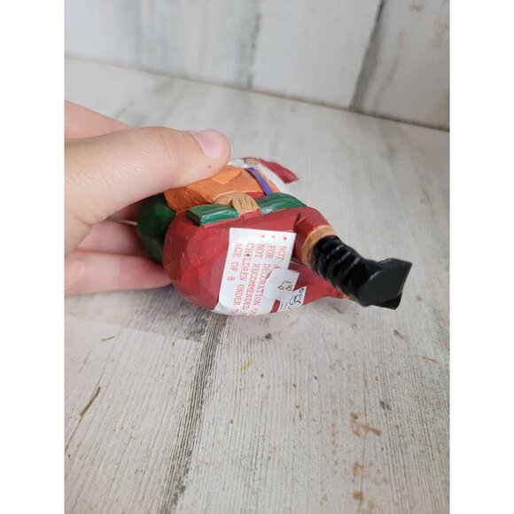 Dept 56 wooden Santa Claus helper vintage gift sack ornament Xmas - Picture 3 of 6